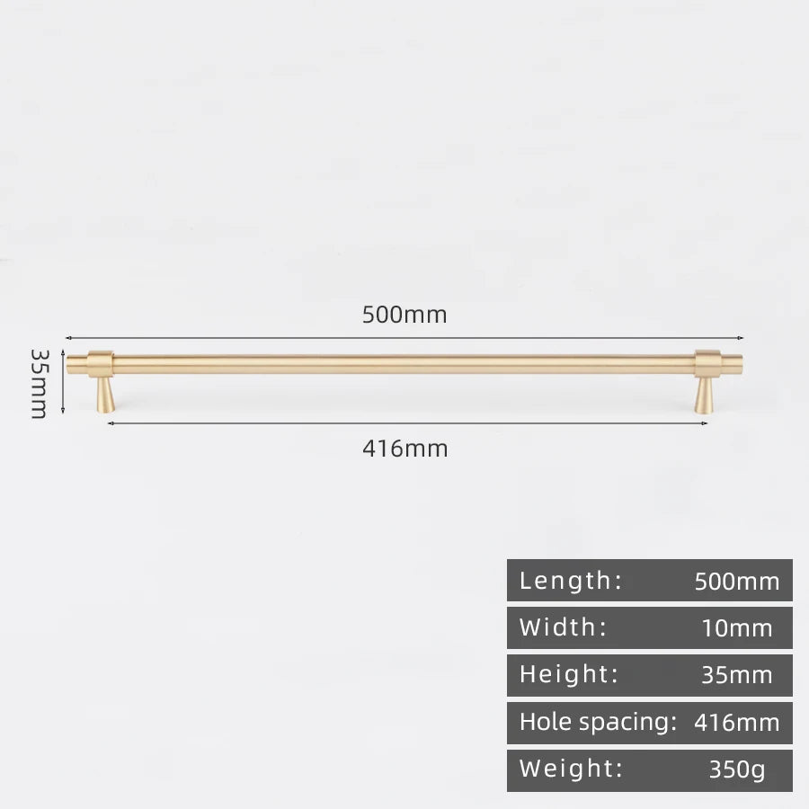 KEDLO Solid Brass Brushed Antique Brass Bronze 500mm Pull Drawer Knobs T Bar Kitchen Cabinet Handle