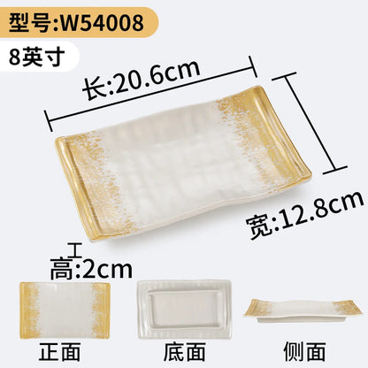 1Pc Thickened Melamine Tableware Not Easily Broken Plastic Barbecue Plate Merchant Dining Plate Household Kitchen Accessories