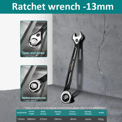 1PC 6-22mm Kombination Ratsche Dual-zweck Schlüssel Metric Universal Spanner arbeitssparende Anti Slip reparatur Werkzeug Hand Werkzeug
