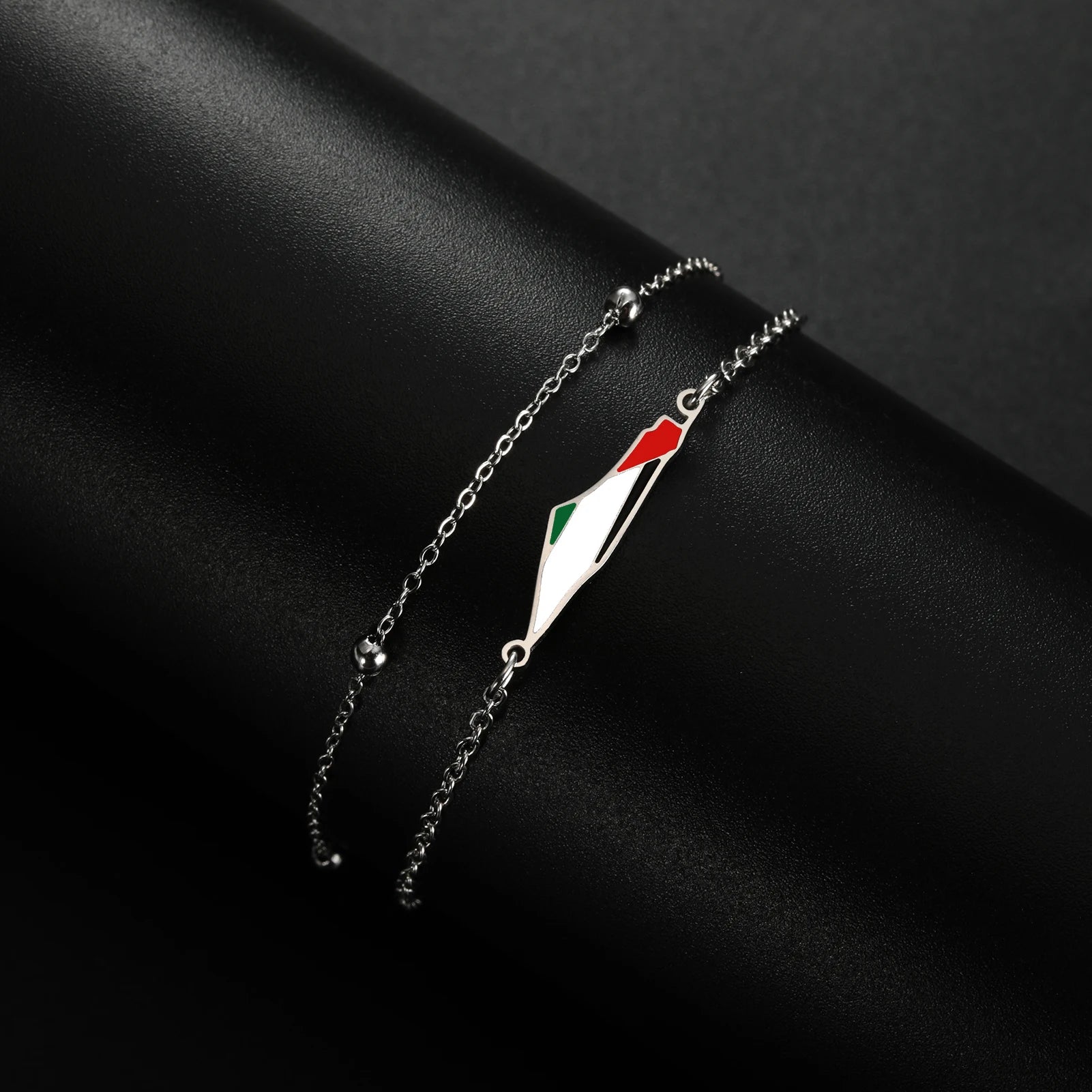 COOLTIME Palestine Map Charm Women Bracelets Stainless Steel Adjustable Double Layer Men Geography Bracelet jewelry Wholesale.