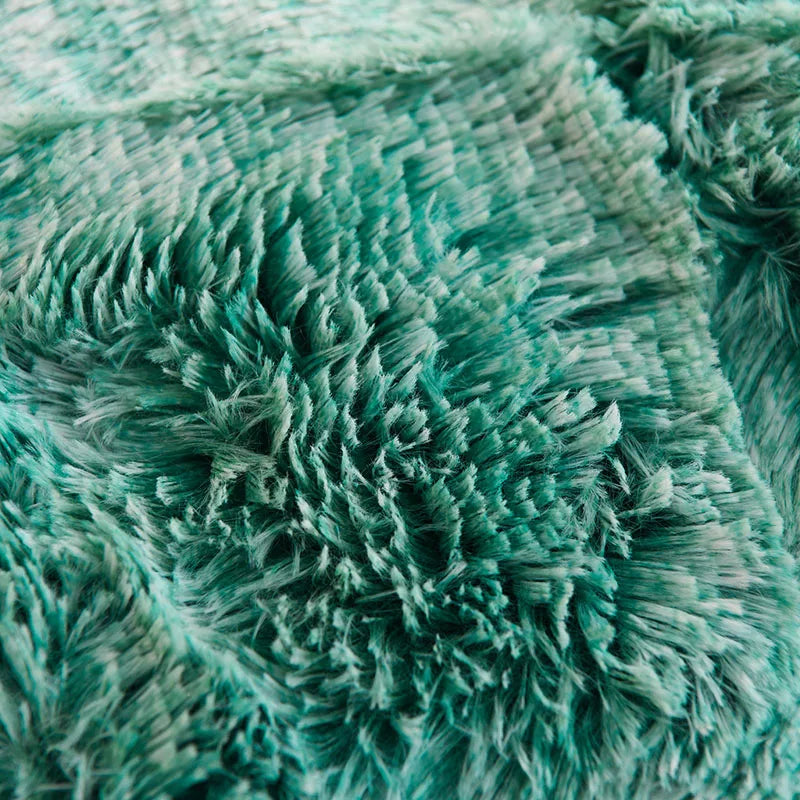 3Pcs Super Shaggy Coral Fleece Warm Cozy Princess Bedding Set Mink Velvet Duvet Cover Set Bed Comforter Cover Blanket Pillowcase.