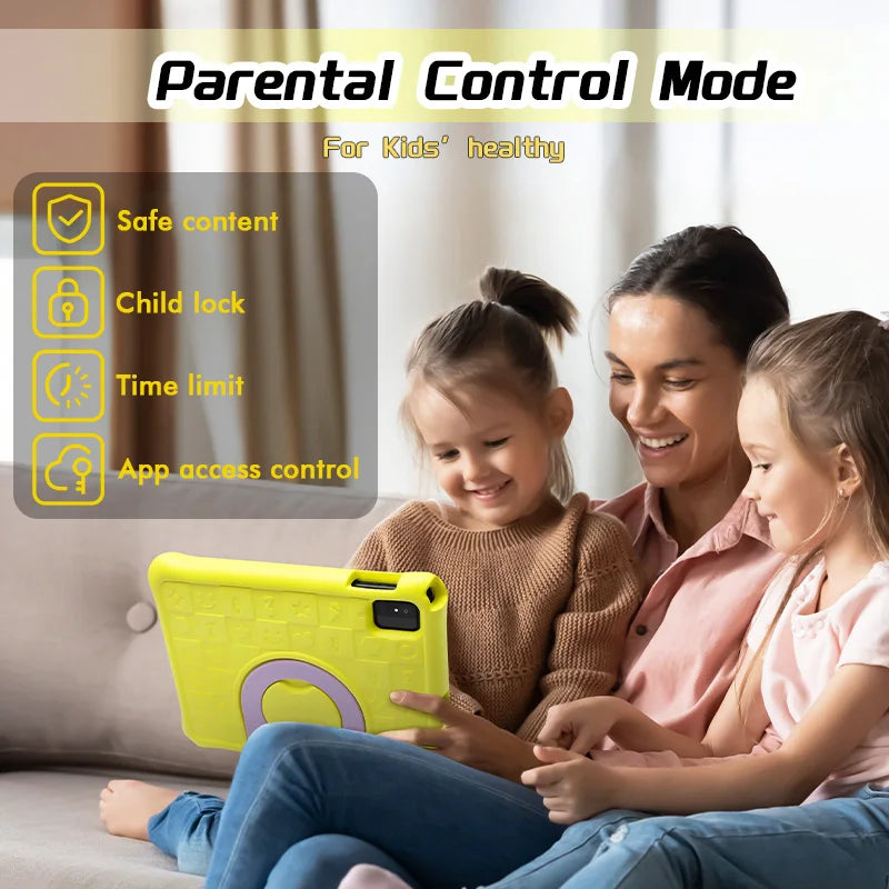 ANRY 10.1 inch Kids Android 15 Tablet 8GB (4+4GB) RAM 64GB ROM 5000Mah Octa-core 5G Wifi Children's Learning Educational Tablets.