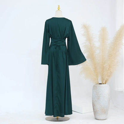 Ramadan 2 Piece Muslim Women Set Dubai Modest Abaya Islam Abayas Femme Elegant Arabic Clothing Fashion Turkey Solid Outfit 2025