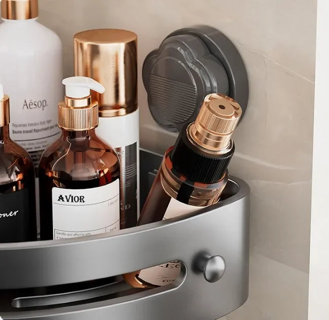 Waschraum-Saugnapf ohne Stanzen, dreieckiges Lagerregal, Badezimmer, Toilette, Ecke, Handtuch, Duschgel, Lagerregal