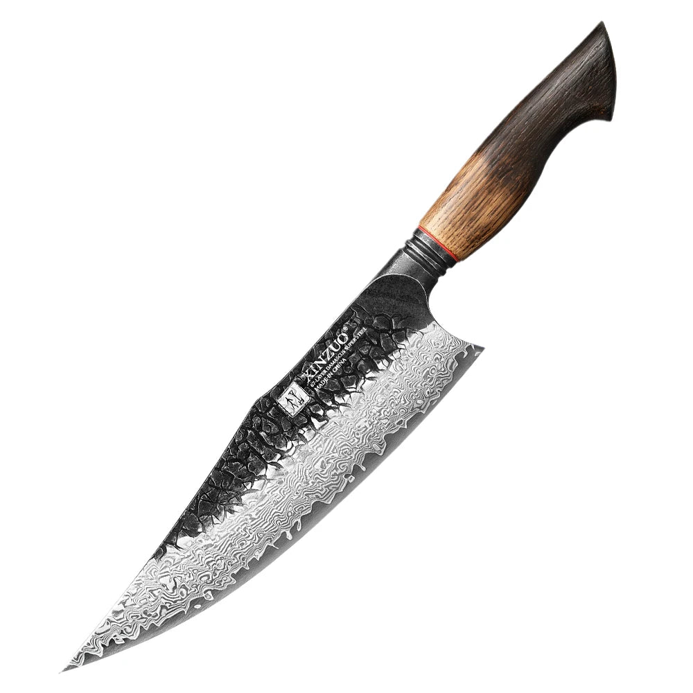 XINZUO 1-5PCS Damascus Steel Kitchen Knife 10Cr15CoMov Steel Core Chopping Vegetables And Fruits Household Kitchen Knife.