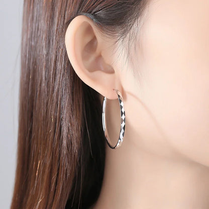 Senlissi - 925 Sterling Silver Hoop Earrings For Women 18K Gold Plated Jewelry Dazzling Women's Hoops Earrings Christmas Gifts.