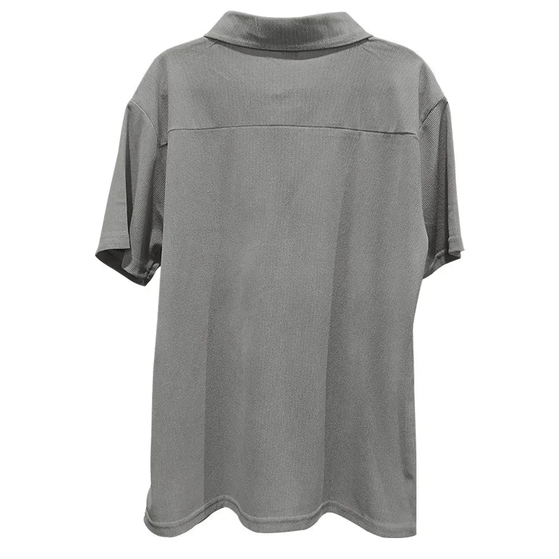 Sommer neue europäische und amerikanische Handel große Herren einfarbig Set mit Kragen, Kurzarm, Reiß verschluss Hosen Set, 2 Stück