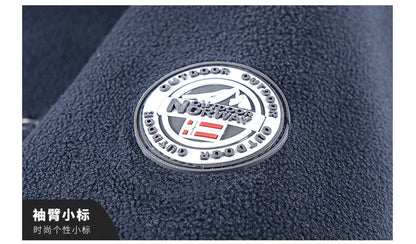 Maxbarley Winter Sportswear Set Mens Retro Training Thick Fleece Jacket + Pants Two Piece Set Casual Ski Running Tracksuit Suit