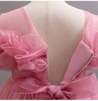 3-10 Jahre altes Mädchen Kinder schleppendes Kleid neues elegantes Mädchen Performance Puffrock Prinzessin Rock Blume Kinder Hochzeit Mädchen.