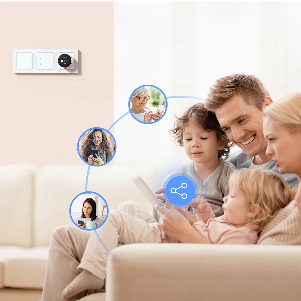 AVATTO Tuya WiFi Smart Lichtschalter/Vorhangschalter, Multi-Frame-Kombinationslichter und Vorhangschalter unterstützen Alexa Google Home.