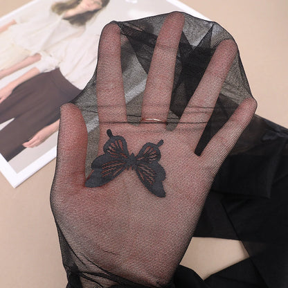 Women Butterfly Print Tights Pantyhose Spring Summer Black Nylon Ultra-thin Stockings Hosiery Spicy Girl Party Club Stockings.