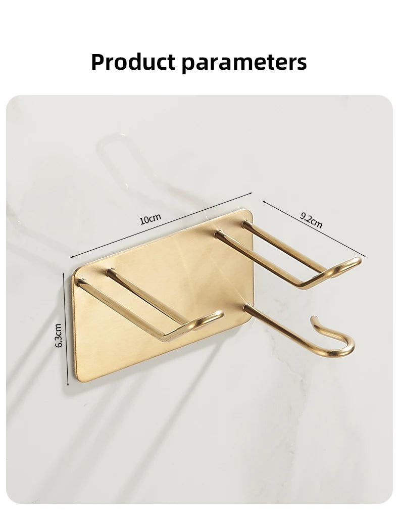 304 Edelstahl Haartrockner Rack hochwertige Bad Haartrockner Halter Wand selbst klebend ohne Stanzen wb8451