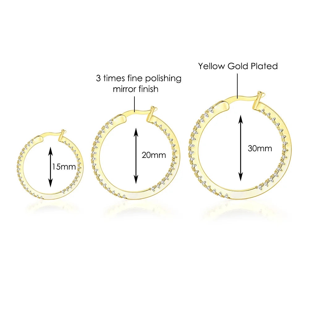 Hoop Earrings for Women Fashion Trend Micro-inlaid Zircon Small & Big Pierced Cartilage Ear Hoops Punk Jewelry Accessories E398.