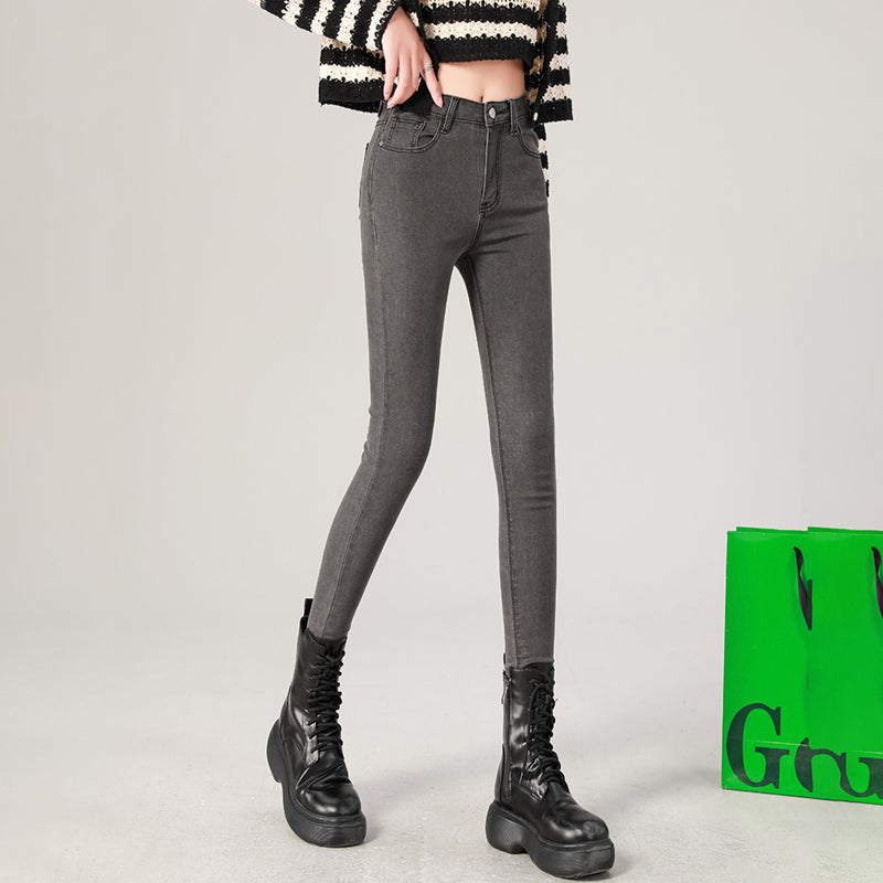 Fashion Women's Slim Skinny Jeans Comfortable Stretch Casual Solid Colours Pencil Pants Female Black Denim Trousers.