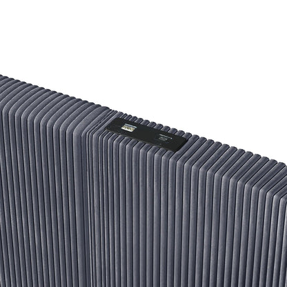 KOMHTOM Polsterbett 180x200cm, Samt mit, LED-Leiste, hydraulischem Stauraum, 2 Schubladen und USB+TYPE-C Anschluss