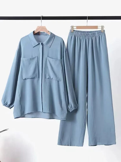 Frauen Casual Muslimischen Anzug Solide Abaya Eid Ramadan Langarm Bluse + Hosen 2-teiliges Set Dubai Türkei Kaftan Frauen islamische Kleidung