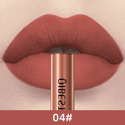 QIBEST Matte Liquid Lipstick Waterproof Long Lasting Lip Gloss Velvet Mate Nude Red Tint Tube Lipsticks Lipgloss Makeup Cosmetic