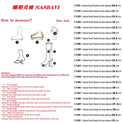 NASBAVI Women's Knee High Boots Sexy Red Blue Black Heeled Long Boot Female Large Size 48 Autumn Winter Party Shoes Ladies.