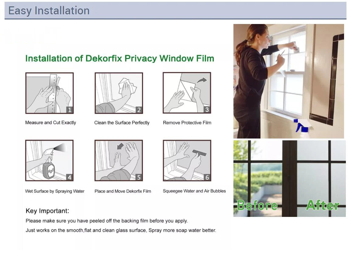 Mattierte Fensterfolie, Sichtschutz, Streifenmuster, selbstklebende Folie, Anti-UV-Buntglas-Vinylfolie für die Dekoration zu Hause und im Büro