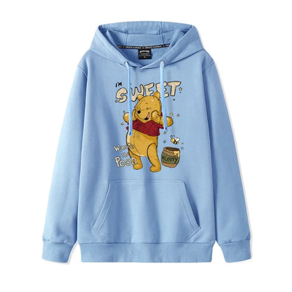 Cartoon Winnie the Pooh Mode einfacher Pullover Damen lockere und bequeme Kapuze vielseitige Paar Freundin Pullover Jacke