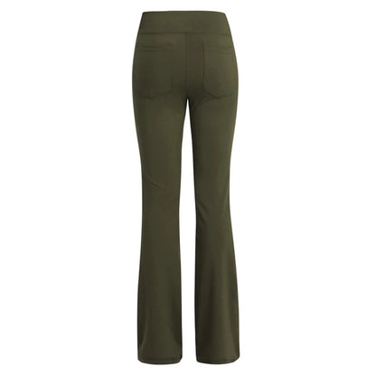 Elegante Damenhose Palazzo Flared Wide Killer High Waist OL Damen Karriere Lange Hose