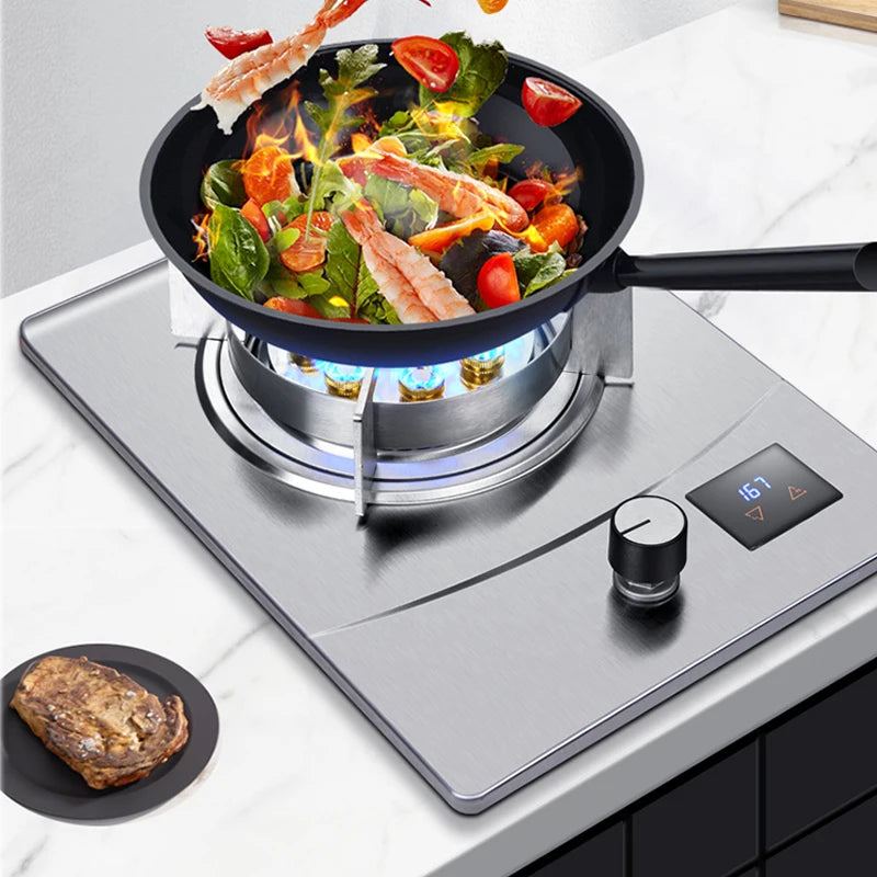 Gas Stove Single Stove Household Desktop Liquefied Gas Natural Gas Stove Embedded Stainless Steel Fierce Fire Stove Gas Cooker.