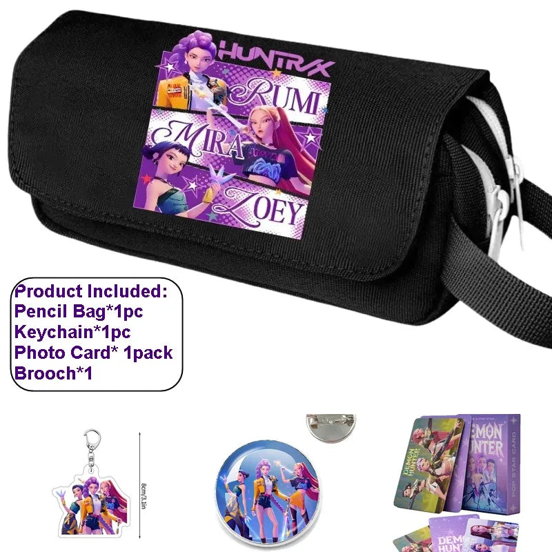 Kpop Demon Hunter Federmäppchen Cartoon Huntrix Federmäppchen Student Stiftetui Schule Schreibwaren Box