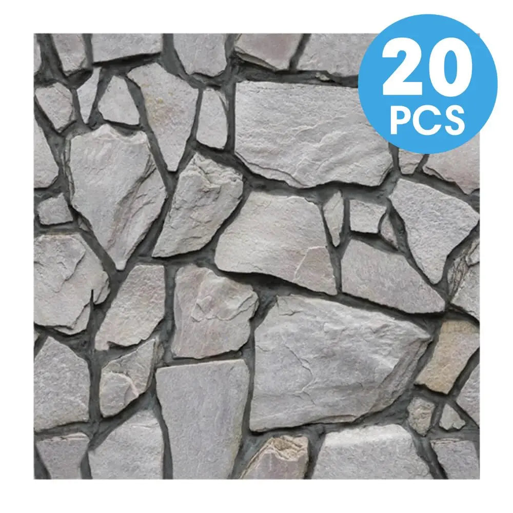 10/20 Pcs, 3D Faux Stone Peel and Stick Wall Panels, PVC Waterproof Wall Stickers ,Kitchen, Bathroom Wall Decoration, Backsplash