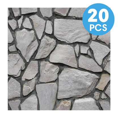 10/20 Pcs, 3D Faux Stone Peel and Stick Wall Panels, PVC Waterproof Wall Stickers ,Kitchen, Bathroom Wall Decoration, Backsplash
