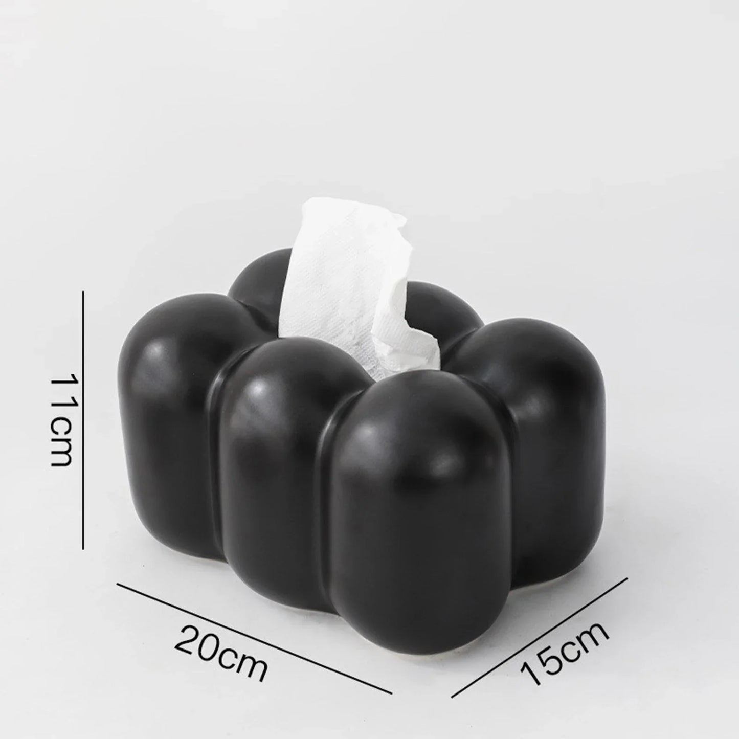 Geometry Tissue Box Cover Decorative Facial Tissue Holder Case Container for Bedroom Tissue Box Covers Rectangular Ceramic