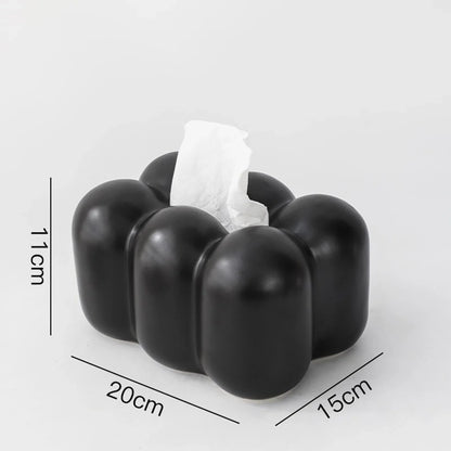 Geometry Tissue Box Cover Decorative Facial Tissue Holder Case Container for Bedroom Tissue Box Covers Rectangular Ceramic