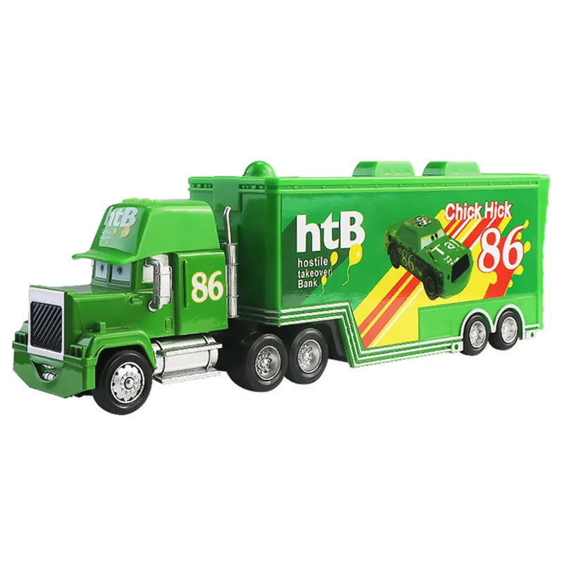 Disney Pixar Cars 2 3 Lightning McQueen Race Div Fritter Miss Tractor Frank 1:55 Diecast Metal Alloy Model Car For Kid Xmas Gift