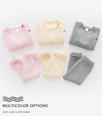 Baby Kleidung Sets Ensembles Baumwolle Frühling Neugeborenen Jungen Mädchen Kleinkind Kleidung Tops Und Hosen Gestrickte Pullover Baby Pyjamas Sets.