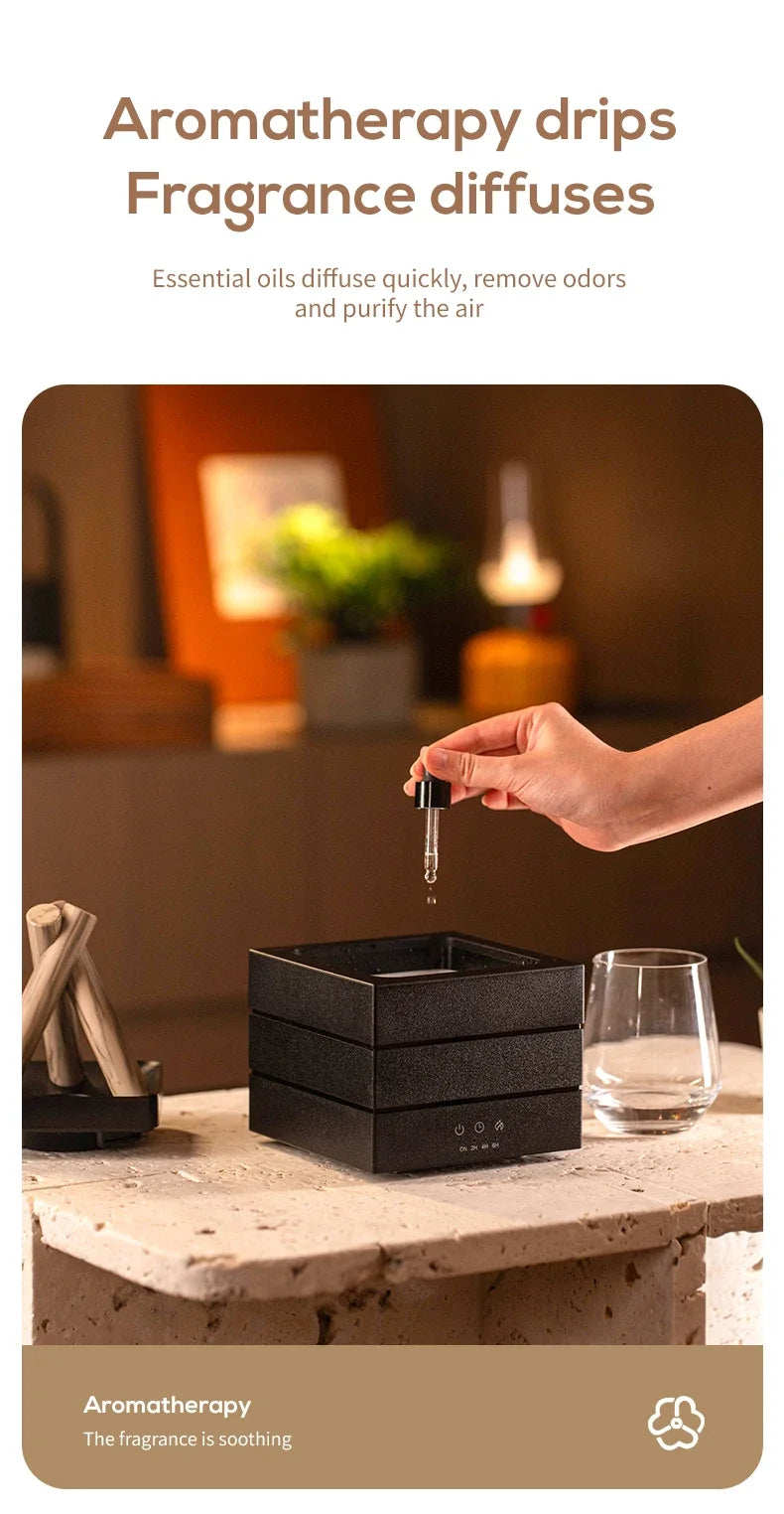 280ml Flame Aroma Diffuser USB Air Humidifier Colorful Atmosphere Light and Remote Control Bonfire Essential Oil Aroma Diffuser.