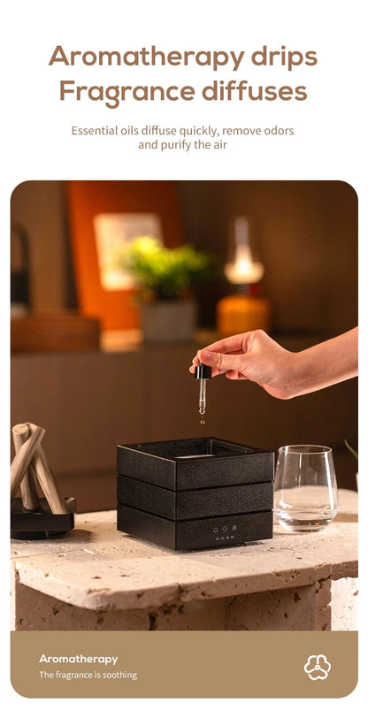 280ml Flame Aroma Diffuser USB Air Humidifier Colorful Atmosphere Light and Remote Control Bonfire Essential Oil Aroma Diffuser.