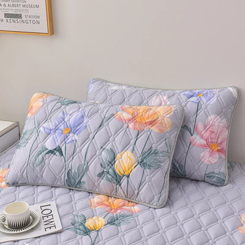 Thicken Mattress Cover for Home funda de colchón 100% Cotton Fitted Bedsheet King Size Floral Bed Covers 150x200(no pillowcase).