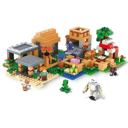 TreeHouse Village Farm Cave Mine Alex Zombie Action Figures Building Blocks Toys Gift for Children.