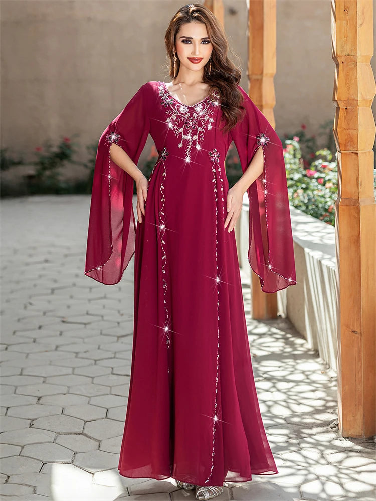 Ramadan Eid Red Abaya Damen Dubai Arab Islam Prayer Clothes Muslim African Dresses For Women Kebaya Kaftan Robe Musulmane Femme.