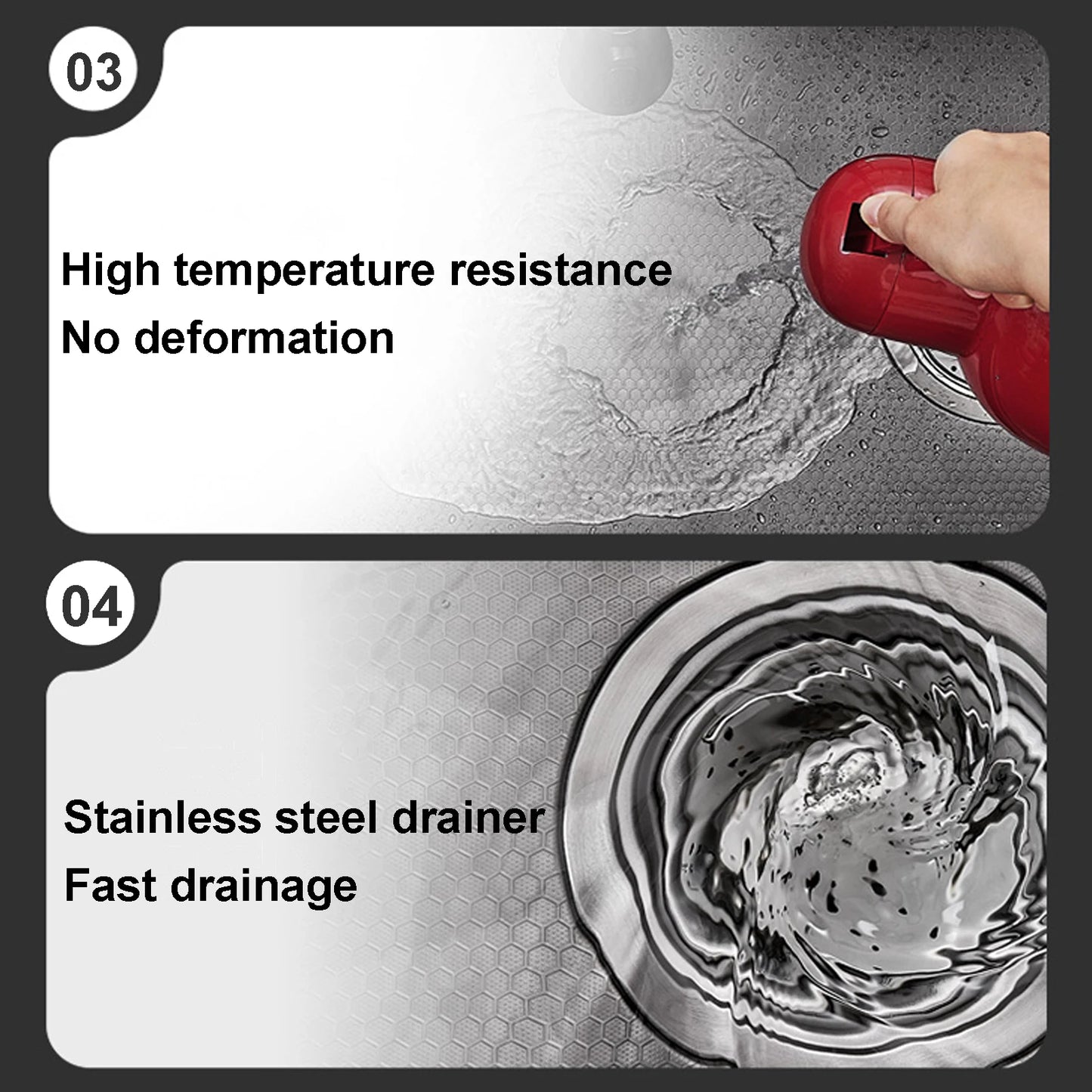 Schwarzes Küchenspüle, Einzelspüle aus Edelstahl, Ein-/Aufsatzspüle mit ausziehbarem Wasserhahn, mit mehreren Zubehörteilen