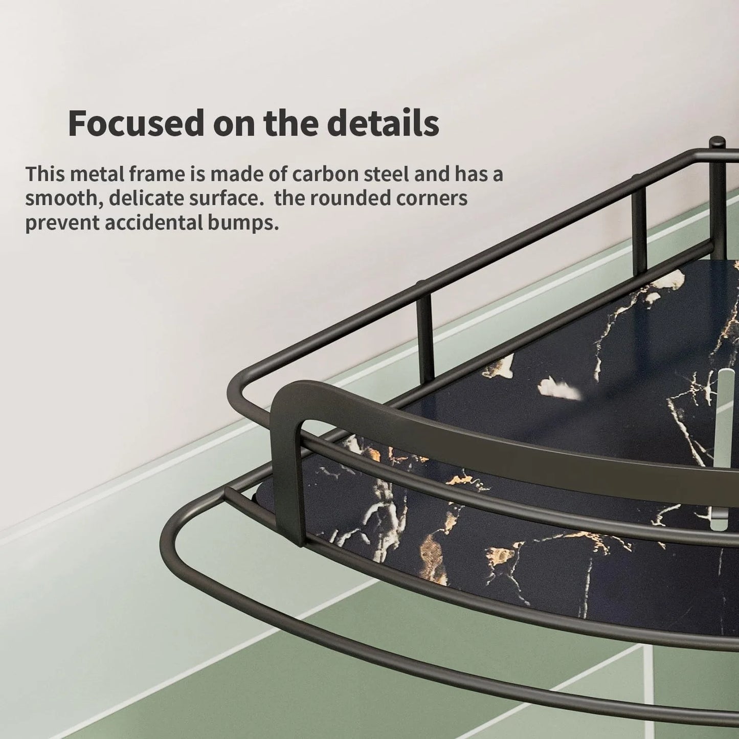 4-stufiges verstellbares Eck-Duschregal (82–296 cm) – kein Bohren, Spannstange, dreieckiger Organizer für Badezimmer, Küche, Aufbewahrung mit Haken