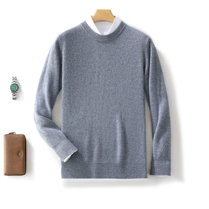 Men Cashmere Sweater O-neck Soft Warm Pullovers Male Loose Knitted Shirt Autumn Winter Korean Casual Jumper Pull Homme 17colors.
