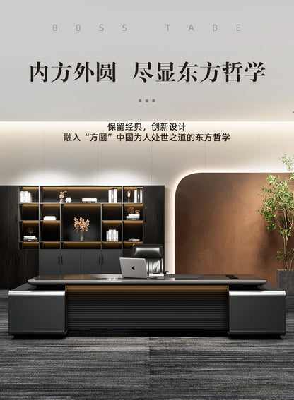 Nordischer minimalistischer Büroschreibtisch, moderner Luxus, Kreativität, Designer, L-förmiger Schreibtisch, fortschrittlicher Raum, Büromöbel, Arbeitstisch FYOD