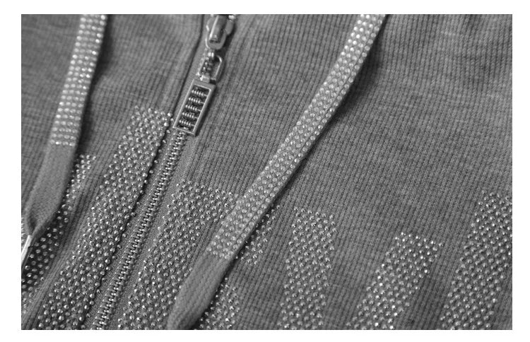 #7937Black Grey Women Hoodies Sweatshirt Tops Pullovers Diamonds Letters Slim Streetwear Short Hoodies Woman Zipper Korean Style