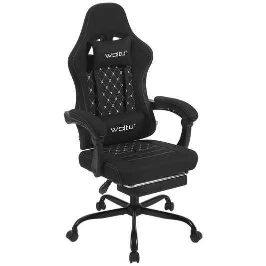 WOLTU Computer-Gamer-Stuhl, ergonomischer drehbarer PC-Gaming-Stuhl mit Taschenfederkissen, Massagefunktion für Büro und Zuhause