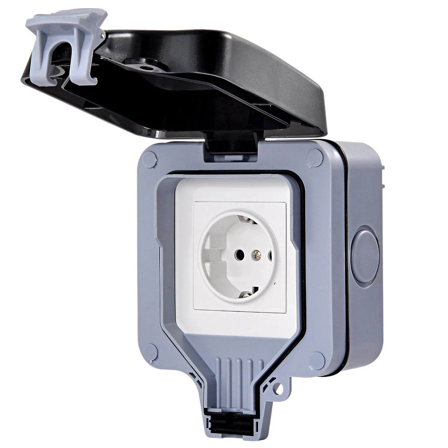 Melery Outdoor-Wandsteckdosen, EU-Stecker, elektrische Steckdosen, IP66, staubdicht, für den Außenbereich, Garten, Masterplug, Rasen.