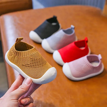 Baby Boys Casual Shoes Toddlers Girls Sneakers Stretch Fabric Kids Shoes Slip-on Soft Anti-skid Children Breathable Baby Flats.