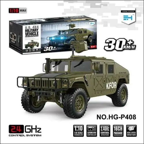 HG P408 1/10 Scale RC U.S. Military Truck 4*4 Crawler Off-road Car Vehicle Model 2Speed ESC Motor Radio Control Toys TH15070.