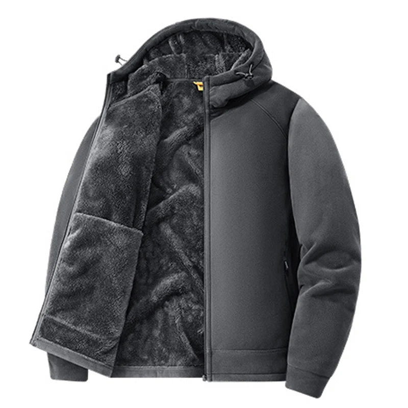 Winter Men Fleece Warm Jackets Mens Windproof Thick Jackets Parkas Coats Men Hooded Casual Outwear Jackets Male LZLLTT