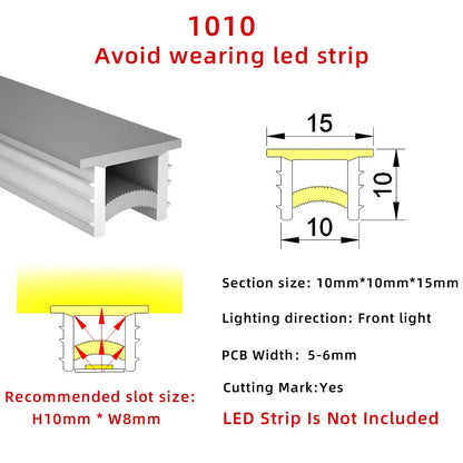 1M-10M Embedded LED Neon Rope Tube Black White Soft Recessed Silicone Diffuser Channel For 5050 COB Flexible Ribbon Strip Light.