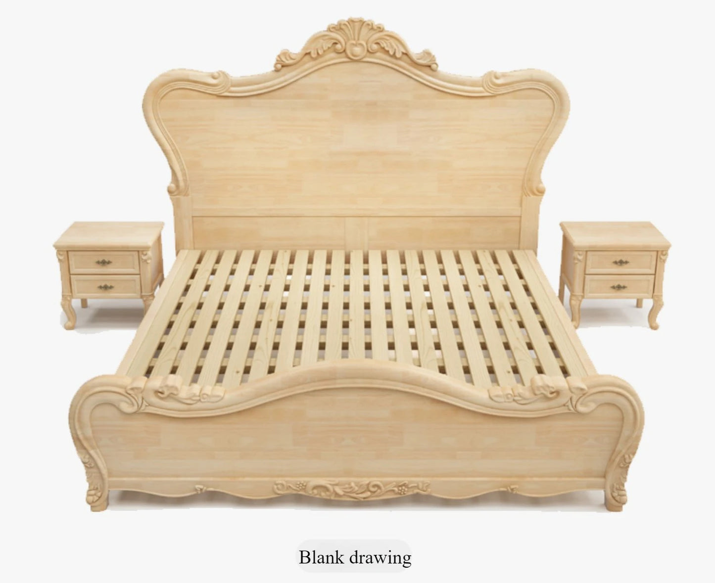 Europäisches Luxus-Doppelbett, modernes weißes King-Size-Doppelbett mit ästhetischem Rahmen, hochwertiges, schlafendes, beleuchtetes Deux-Tischmöbel für Schlafzimmer
